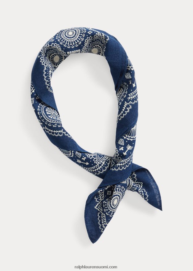 Ralph Lauren miehet logo puuvilla bandanna 0Z24ZR5486 indigo/kerma