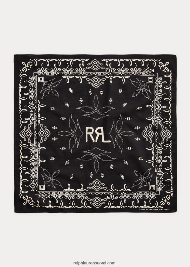 Ralph Lauren miehet logo puuvilla bandanna 0Z24ZR8860 musta/kerma