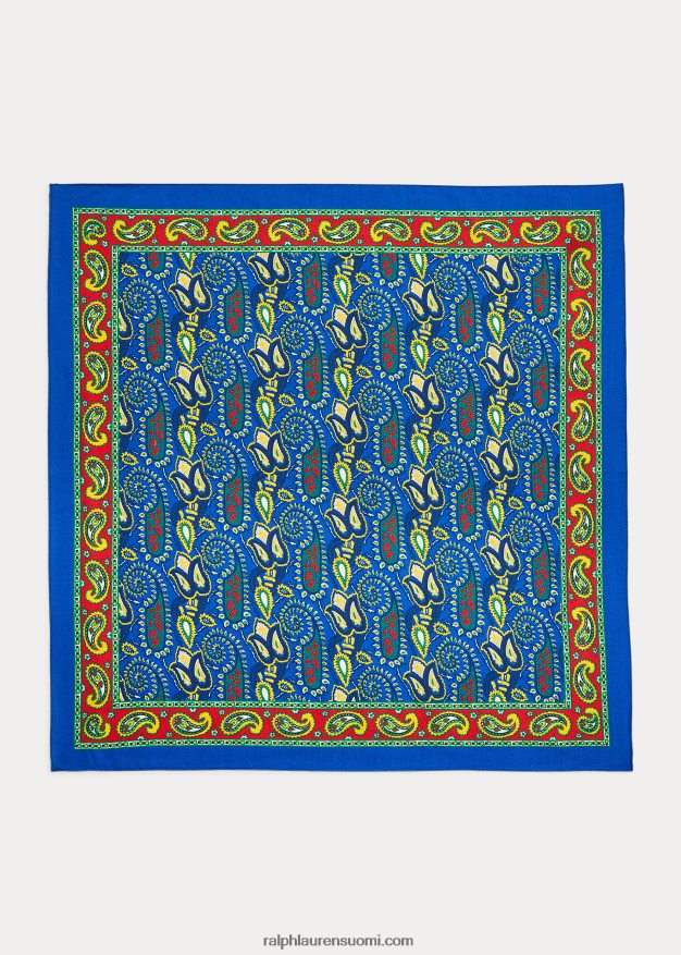 Ralph Lauren miehet paisley villa-silkki bandanna 0Z24ZR2535 sininen multi