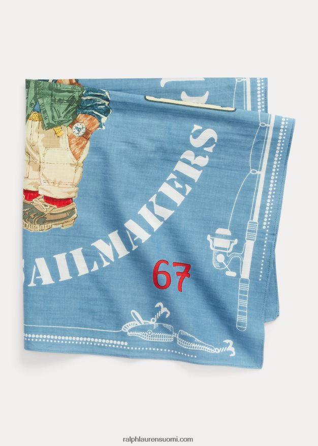 Ralph Lauren miehet poolokarhu puuvilla bandanna 0Z24ZR2437 chambray