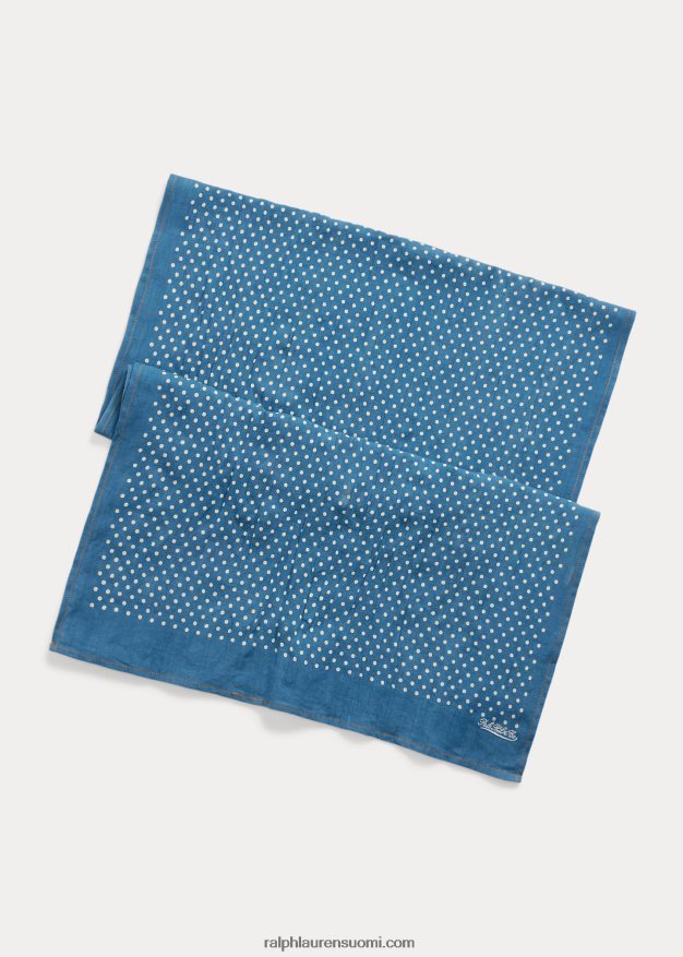 Ralph Lauren miehet pilkullinen puuvillahuivi 0Z24ZR2465 indigopiste