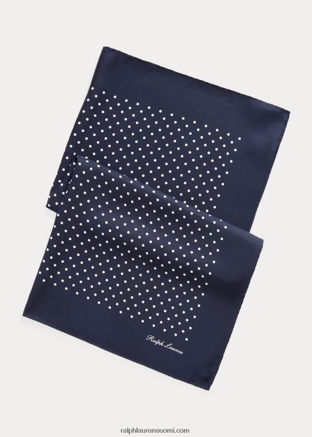 Ralph Lauren miehet pilkullinen silkkihuivi 0Z24ZR9019 laivasto