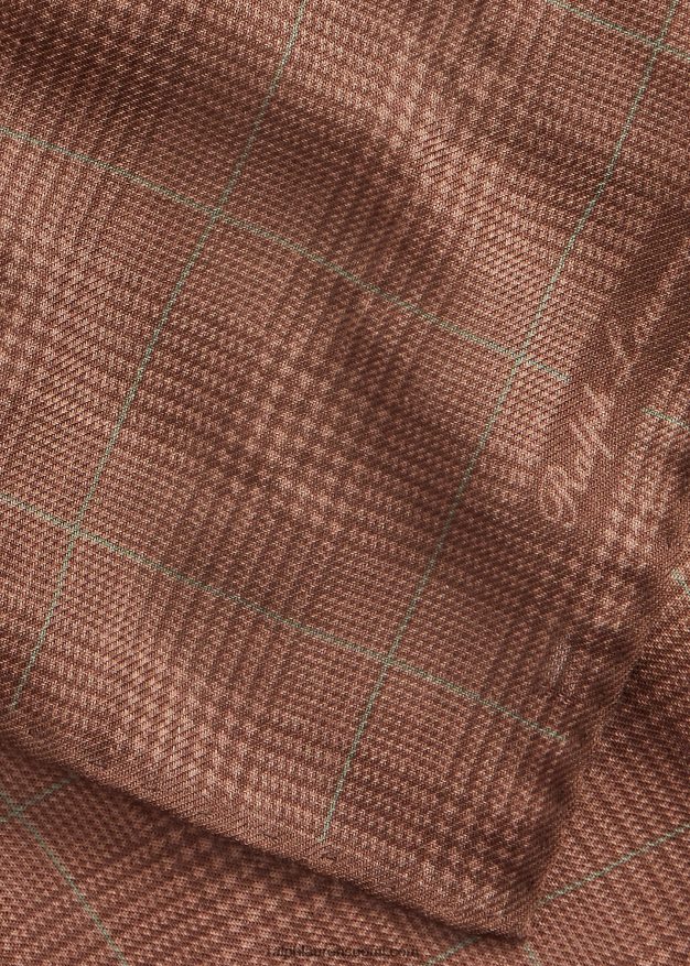 Ralph Lauren miehet glen ruudullinen kashmir-silkki kaulahuivi 0Z24ZR8934 ruskea/salvia