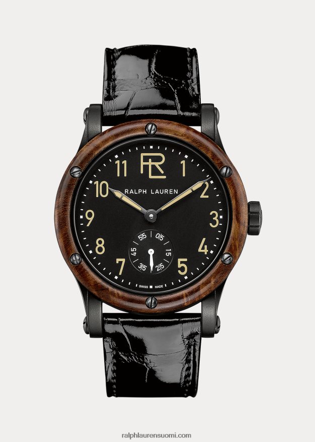 Ralph Lauren miehet 39 mm terästä 0Z24ZR2866 musta kellotaulu