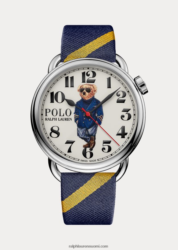 Ralph Lauren miehet 42 mm meripolo karhukello 0Z24ZR2803 valkoinen kellotaulu