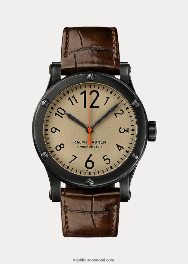 Ralph Lauren miehet 45 mm kronometri terästä 0Z24ZR2815 khaki kellotaulu