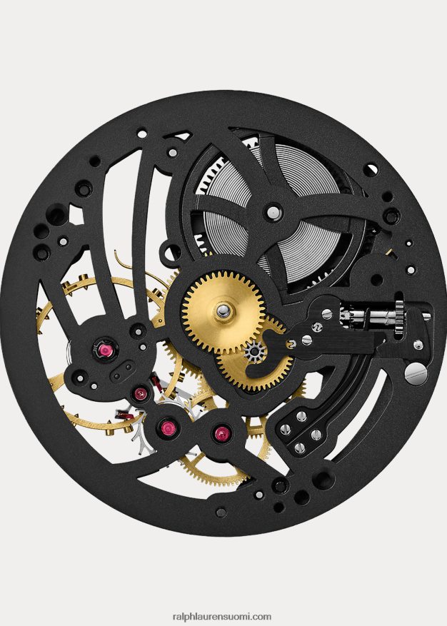 Ralph Lauren miehet 45 mm runkoterästä 0Z24ZR2865 musta luurankokellotaulu