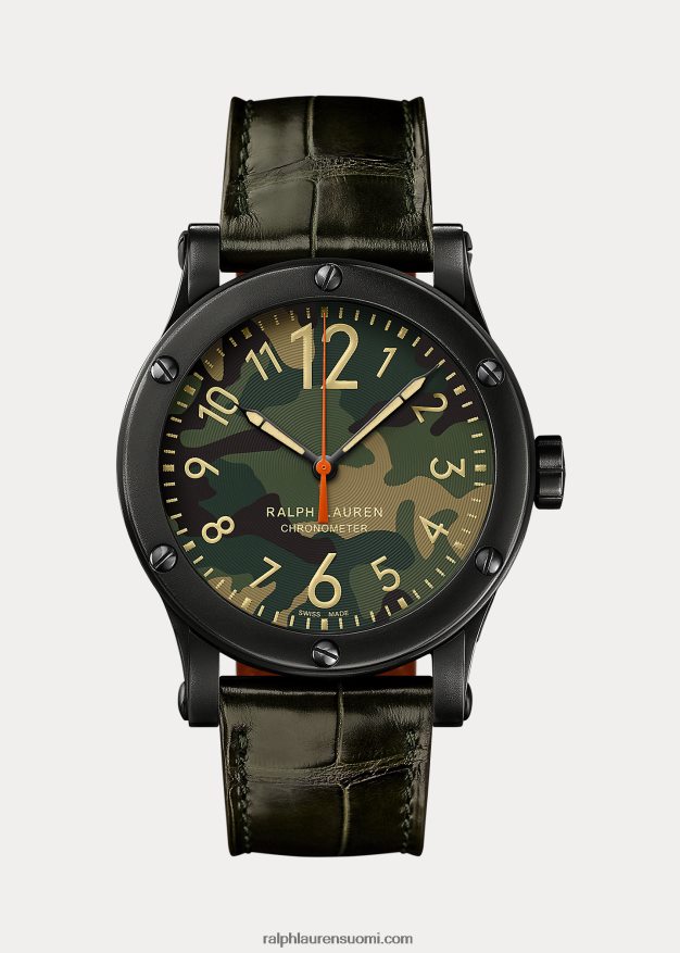 Ralph Lauren miehet 45mm kronometri terästä 0Z24ZR2816 camo kellotaulu