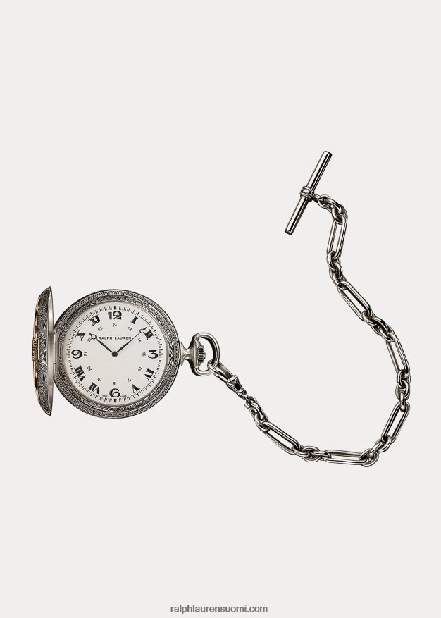 Ralph Lauren miehet 50 mm sterlinghopea taskukello 0Z24ZR2841