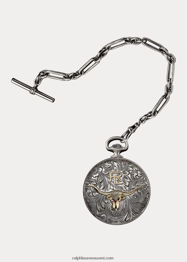 Ralph Lauren miehet 50 mm sterlinghopea taskukello 0Z24ZR2841