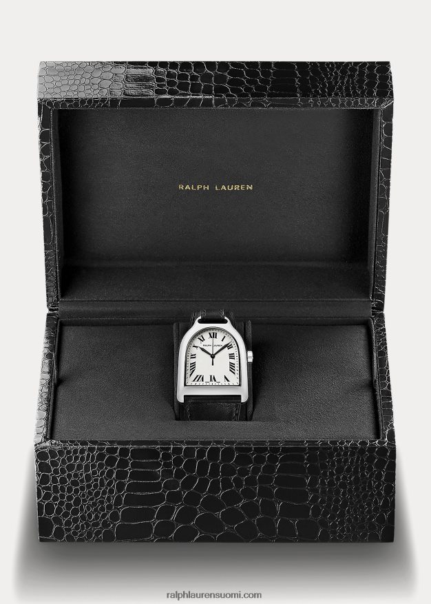 Ralph Lauren miehet iso teräs 0Z24ZR2808 valkoinen kellotaulu