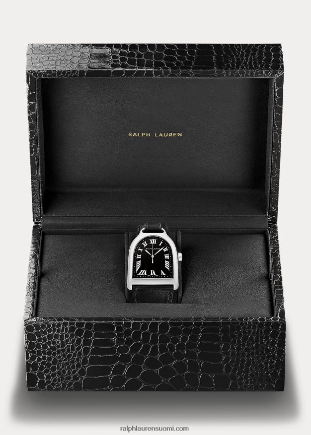 Ralph Lauren miehet iso teräs 0Z24ZR2810 musta kellotaulu