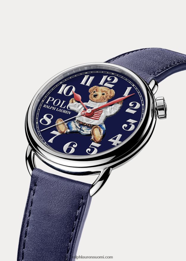 Ralph Lauren miehet istuva poolokarhu 42 mm teräskello 0Z24ZR2798 sininen kellotaulu
