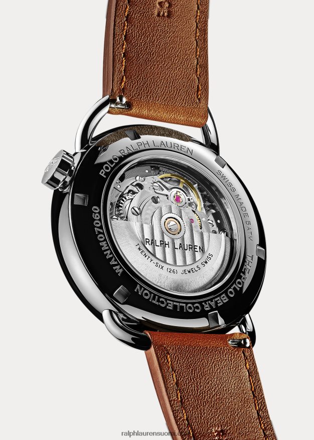 Ralph Lauren miehet istuva poolokarhu 42 mm teräskello 0Z24ZR2799 valkoinen kellotaulu