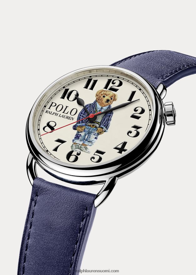 Ralph Lauren miehet krikettipoolokarhu 42 mm teräskello 0Z24ZR2801 valkoinen kellotaulu