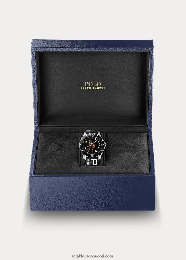 Ralph Lauren miehet polo sport kello musta kellotaulu 0Z24ZR9741
