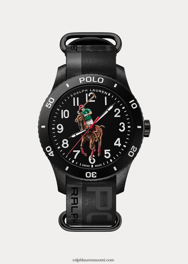 Ralph Lauren miehet polo sport kello musta kellotaulu 0Z24ZR9748