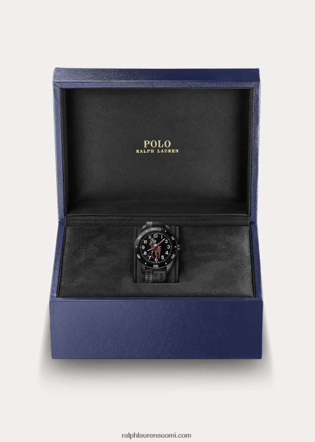 Ralph Lauren miehet polo sport kello musta kellotaulu 0Z24ZR9748