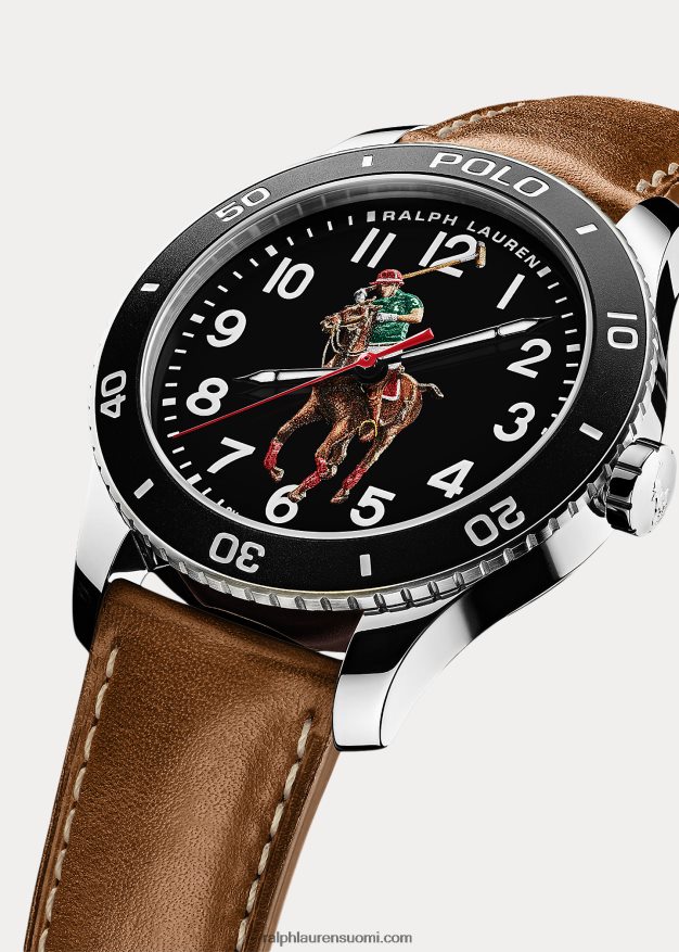 Ralph Lauren miehet poolokello musta kellotaulu 0Z24ZR9742