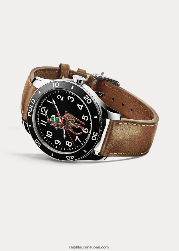 Ralph Lauren miehet poolokello musta kellotaulu 0Z24ZR9742