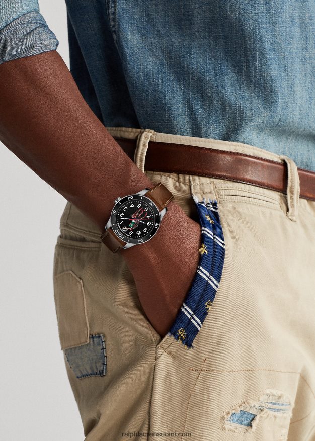 Ralph Lauren miehet poolokello musta kellotaulu 0Z24ZR9742