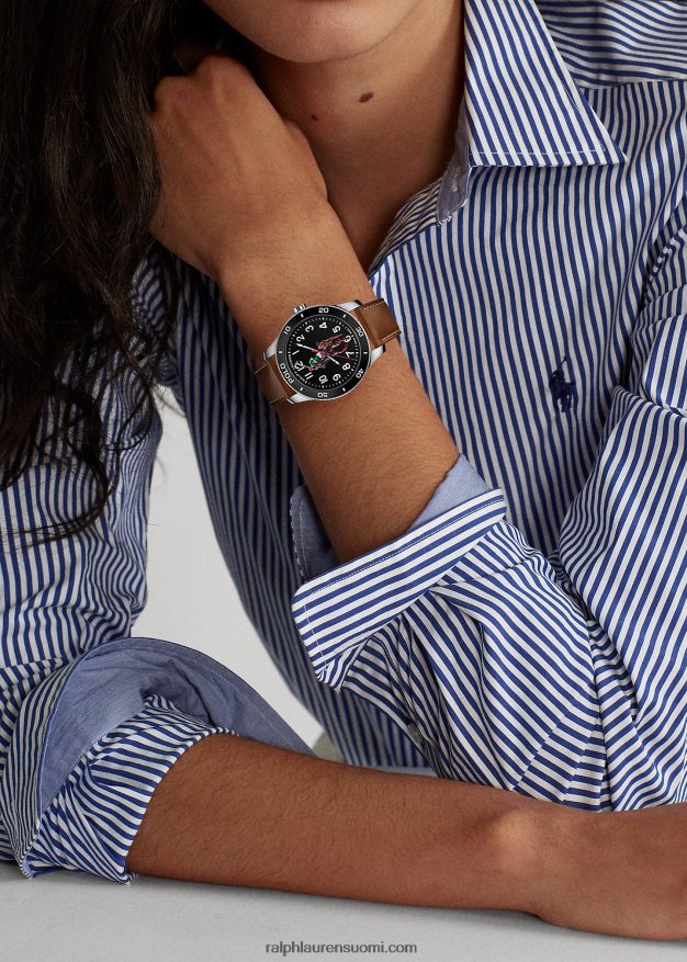 Ralph Lauren miehet poolokello musta kellotaulu 0Z24ZR9742