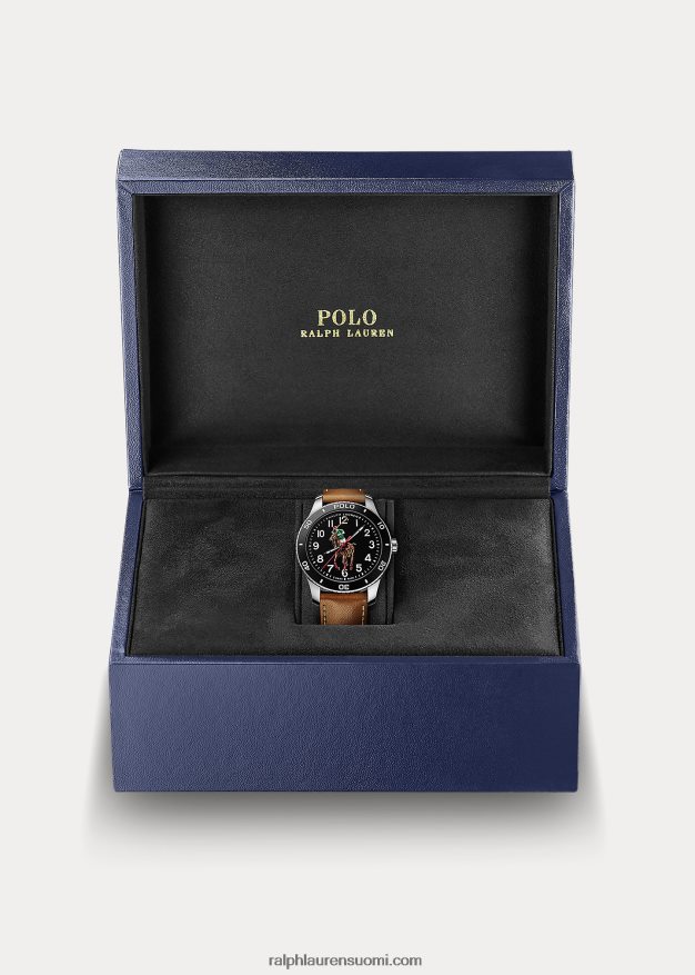 Ralph Lauren miehet poolokello musta kellotaulu 0Z24ZR9742