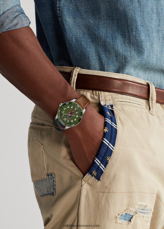 Ralph Lauren miehet poolokello vihreä kellotaulu 0Z24ZR9726