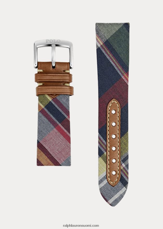 Ralph Lauren miehet ruudullinen solmio silkkikellon ranneke 0Z24ZR2831 vihreä tartaani