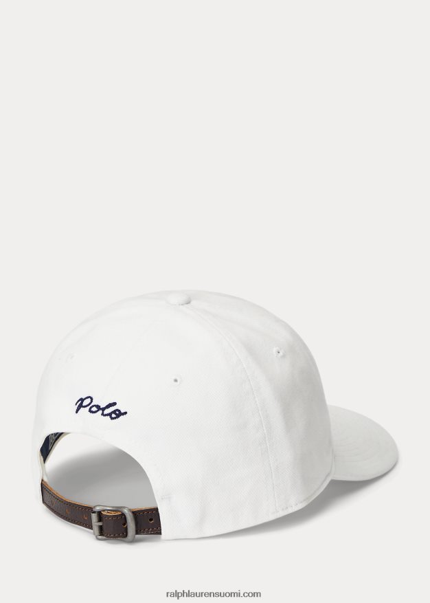 Ralph Lauren miehet applikoitu toimikas pallohattu 0Z24ZR2423 kannenpesuaine valkoinen