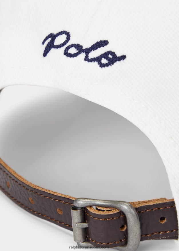 Ralph Lauren miehet applikoitu toimikas pallohattu 0Z24ZR2423 kannenpesuaine valkoinen