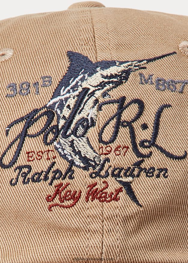 Ralph Lauren miehet brodeerattu toimikkahattu 0Z24ZR2430 rannikon beige