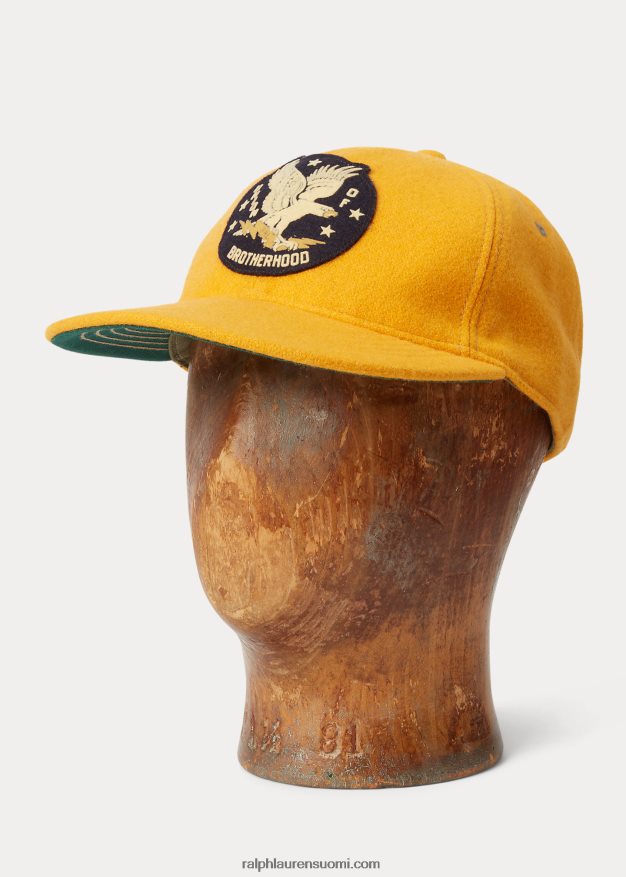 Ralph Lauren miehet kotka-patch villasekoitetta huopapallolippis 0Z24ZR8862 kulta