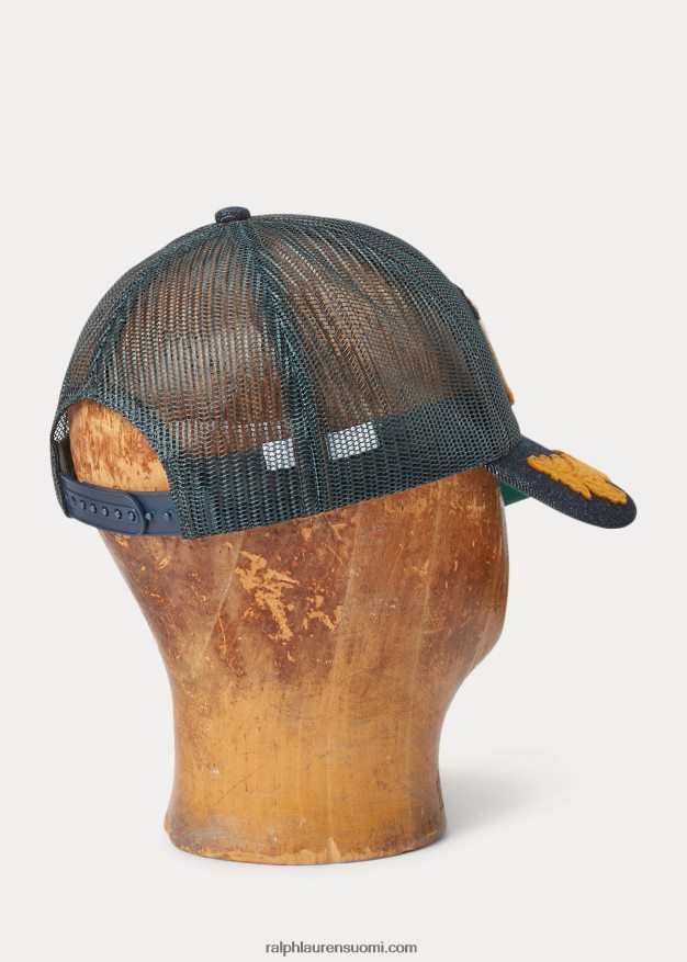 Ralph Lauren miehet logo mesh kuorma-auton lippis 0Z24ZR8848 laivasto/indigo