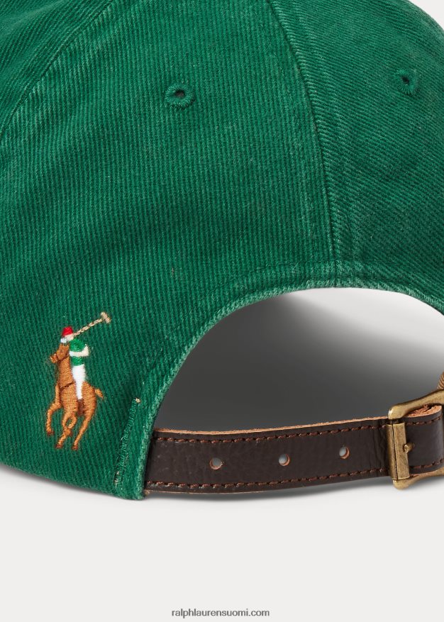 Ralph Lauren miehet puuvillainen chino-pitkänokkahattu 0Z24ZR2748 uutta metsää