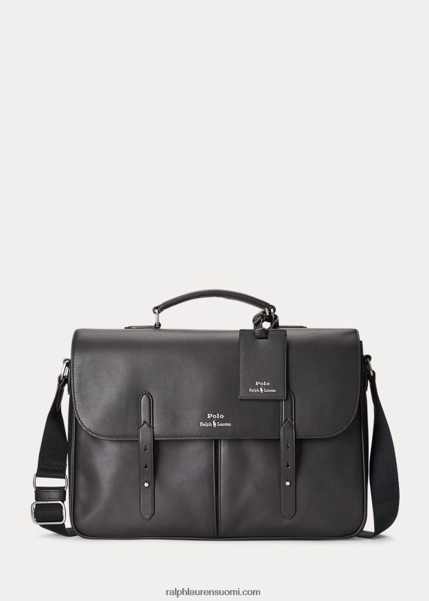Ralph Lauren miehet nahkainen lähettilaukku 0Z24ZR2236 musta