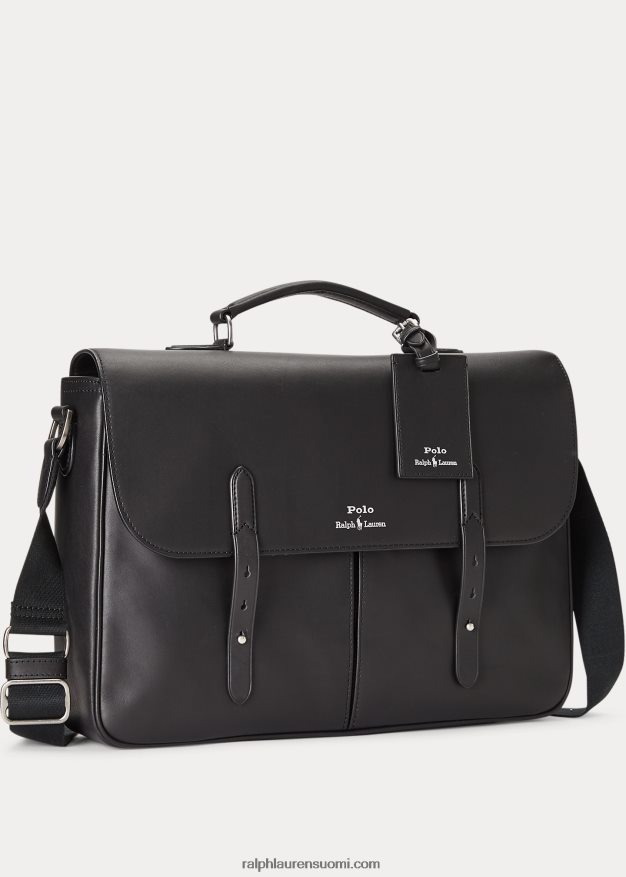 Ralph Lauren miehet nahkainen lähettilaukku 0Z24ZR2236 musta