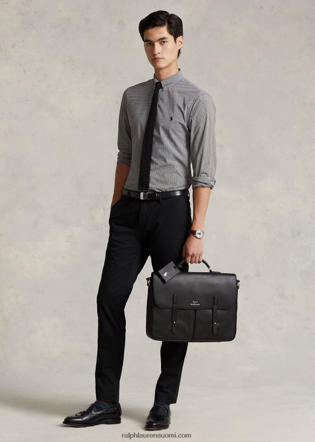 Ralph Lauren miehet nahkainen lähettilaukku 0Z24ZR2236 musta