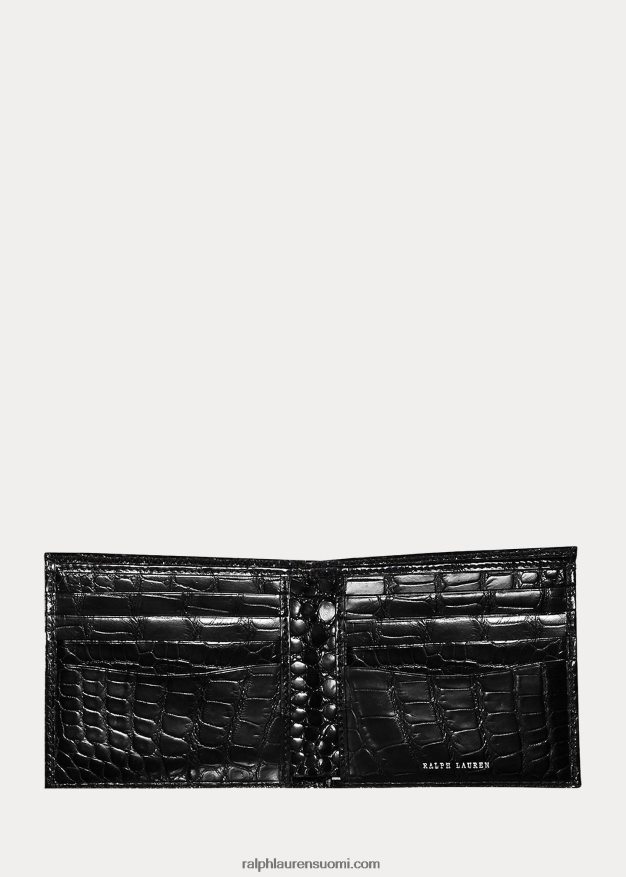 Ralph Lauren miehet alligaattori hipsteri lompakko 0Z24ZR9045 musta