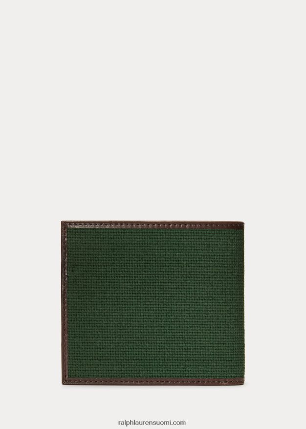 Ralph Lauren miehet crest neulakärkinen billfold lompakko 0Z24ZR2746 vihreä