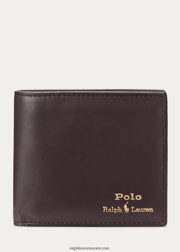Ralph Lauren miehet nahkainen billfold lompakko 0Z24ZR2394 ruskea