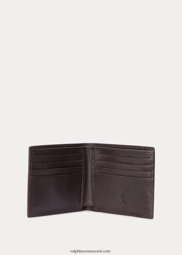 Ralph Lauren miehet nahkainen billfold lompakko 0Z24ZR2394 ruskea
