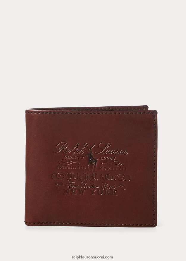 Ralph Lauren miehet perinnön täysjyvälompakko 0Z24ZR2295 ruskea