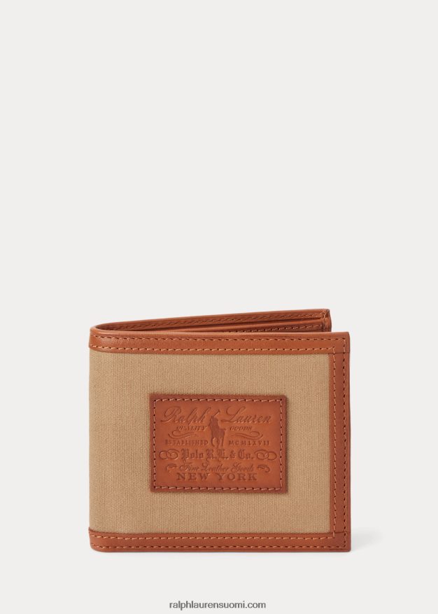 Ralph Lauren miehet perintökangas ja nahkalompakko 0Z24ZR2559 montana khaki