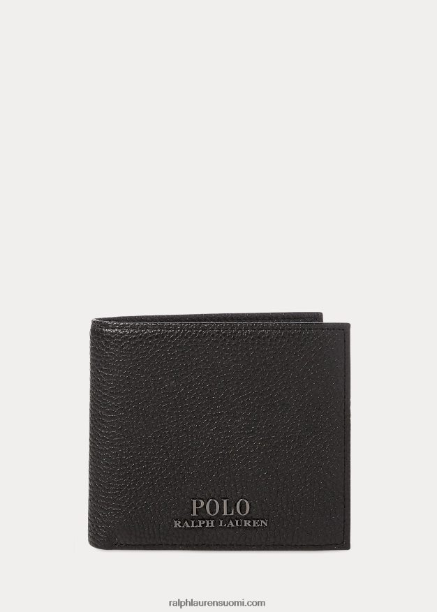 Ralph Lauren miehet pikkukivi nahkainen billfold 0Z24ZR2569 musta