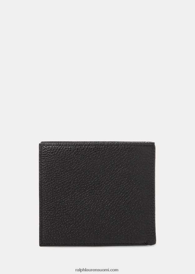 Ralph Lauren miehet pikkukivi nahkainen billfold 0Z24ZR2569 musta