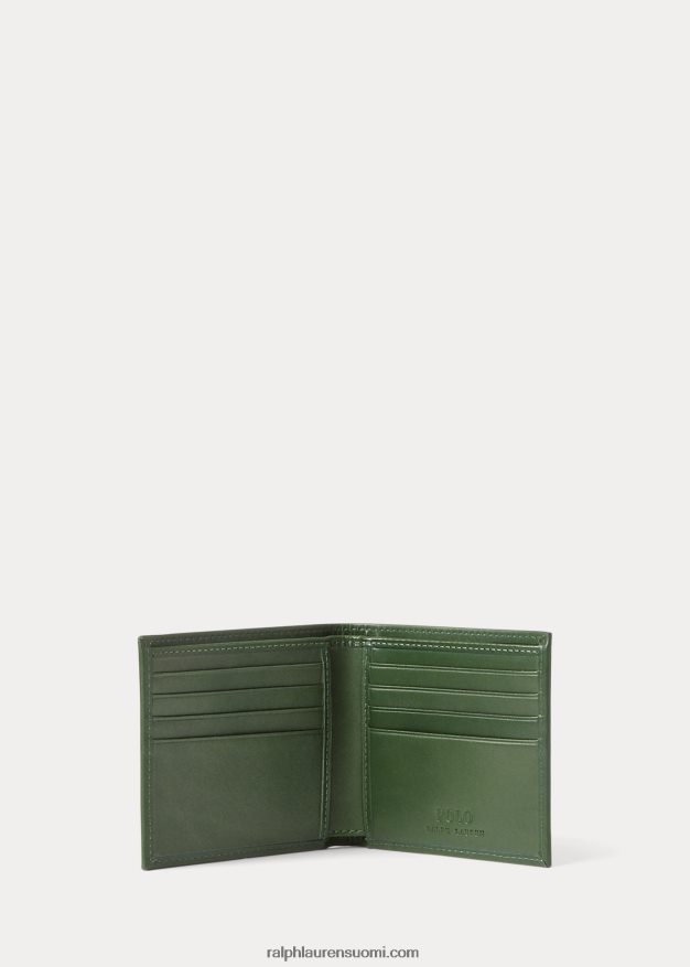 Ralph Lauren miehet polo karhu nahkainen billfold lompakko 0Z24ZR2404 uutta metsää