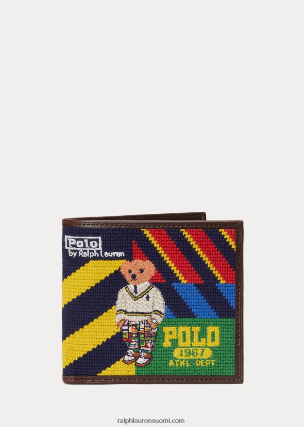 Ralph Lauren miehet poolokarhu raidallinen neulakärkilompakko 0Z24ZR2382 multi