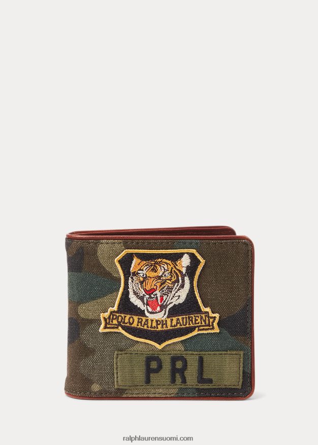Ralph Lauren miehet tiger-patch billfold lompakko 0Z24ZR8765 camo