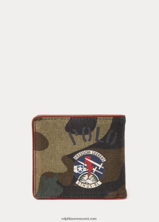 Ralph Lauren miehet tiger-patch billfold lompakko 0Z24ZR8765 camo